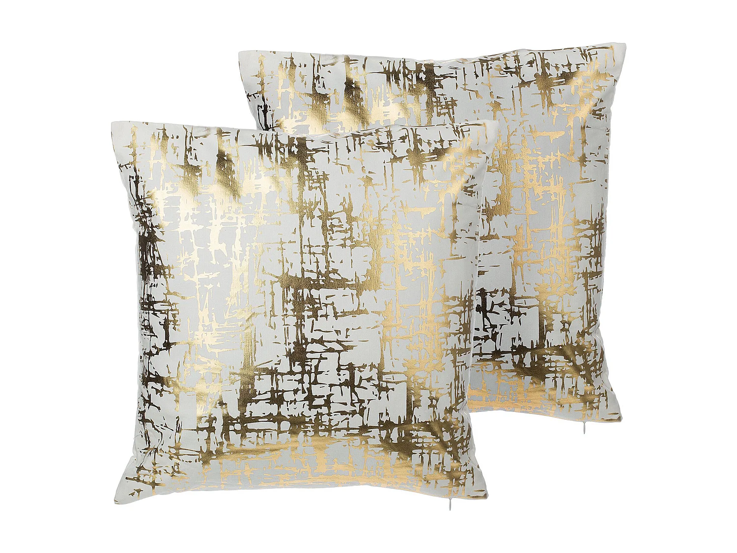 Lot de 2 coussins décoratifs GARDENIA Coton 45 x 45 cm Doré Motif abstrait