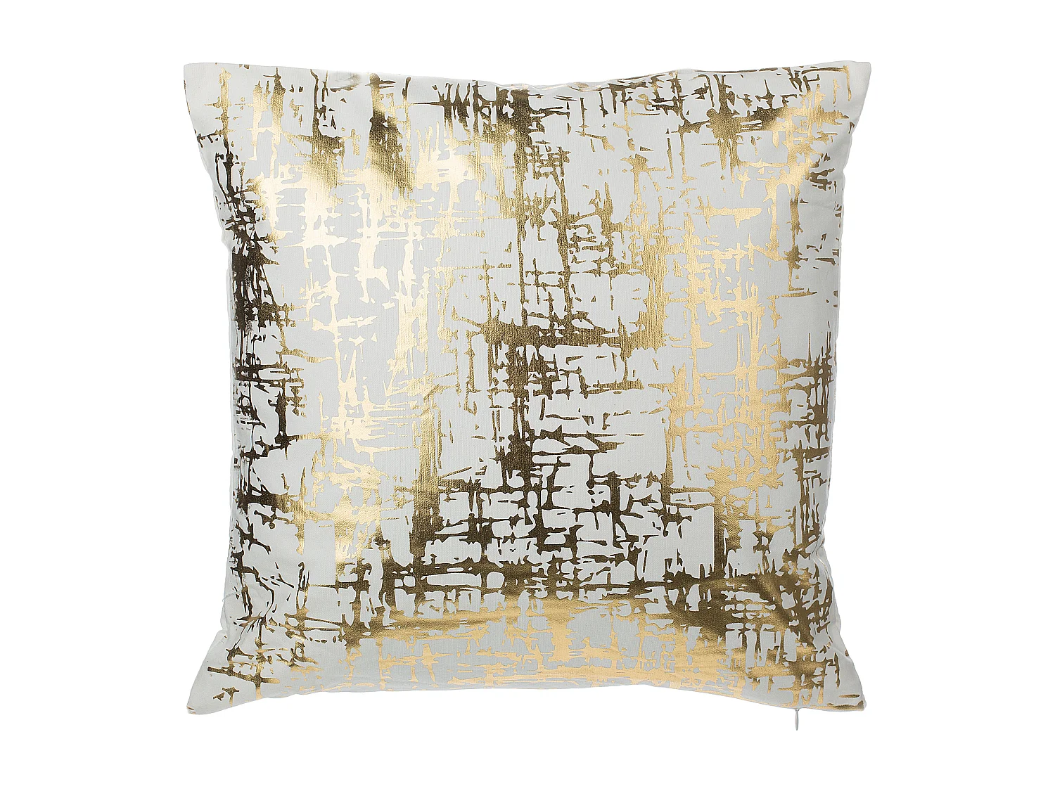 2er Set Dekokissen Goldkissen Sofa Couch Kissen Baumwolle weiß/gold 45x45 cm