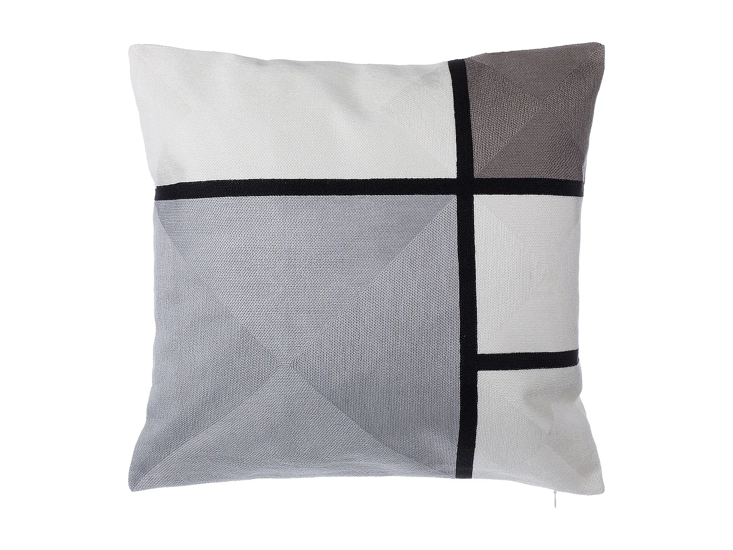 Lot de 2 coussins décoratifs WEDELIA Coton 45 x 45 cm Gris Motif géométrique