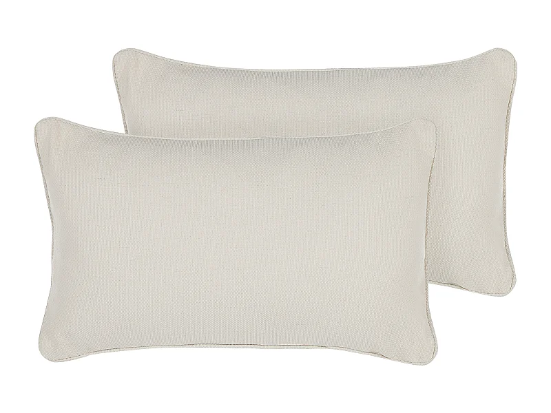 Set van 2 decoratieve kussens HELIOTROPE 30 x 50 cm Wit Effen