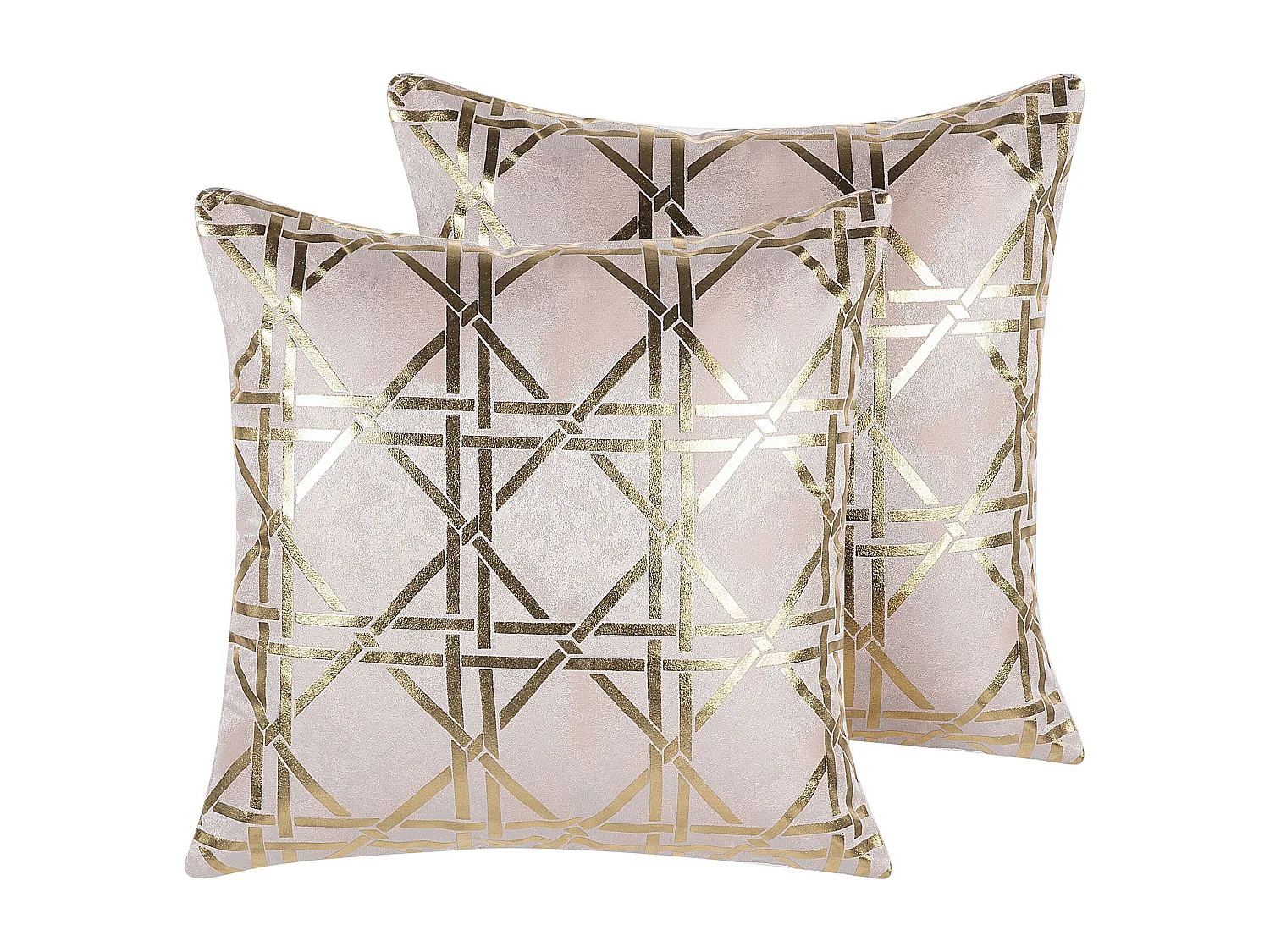 Set di 2 cuscini CASSIA 45 x 45 cm Rosa Trama geometrica