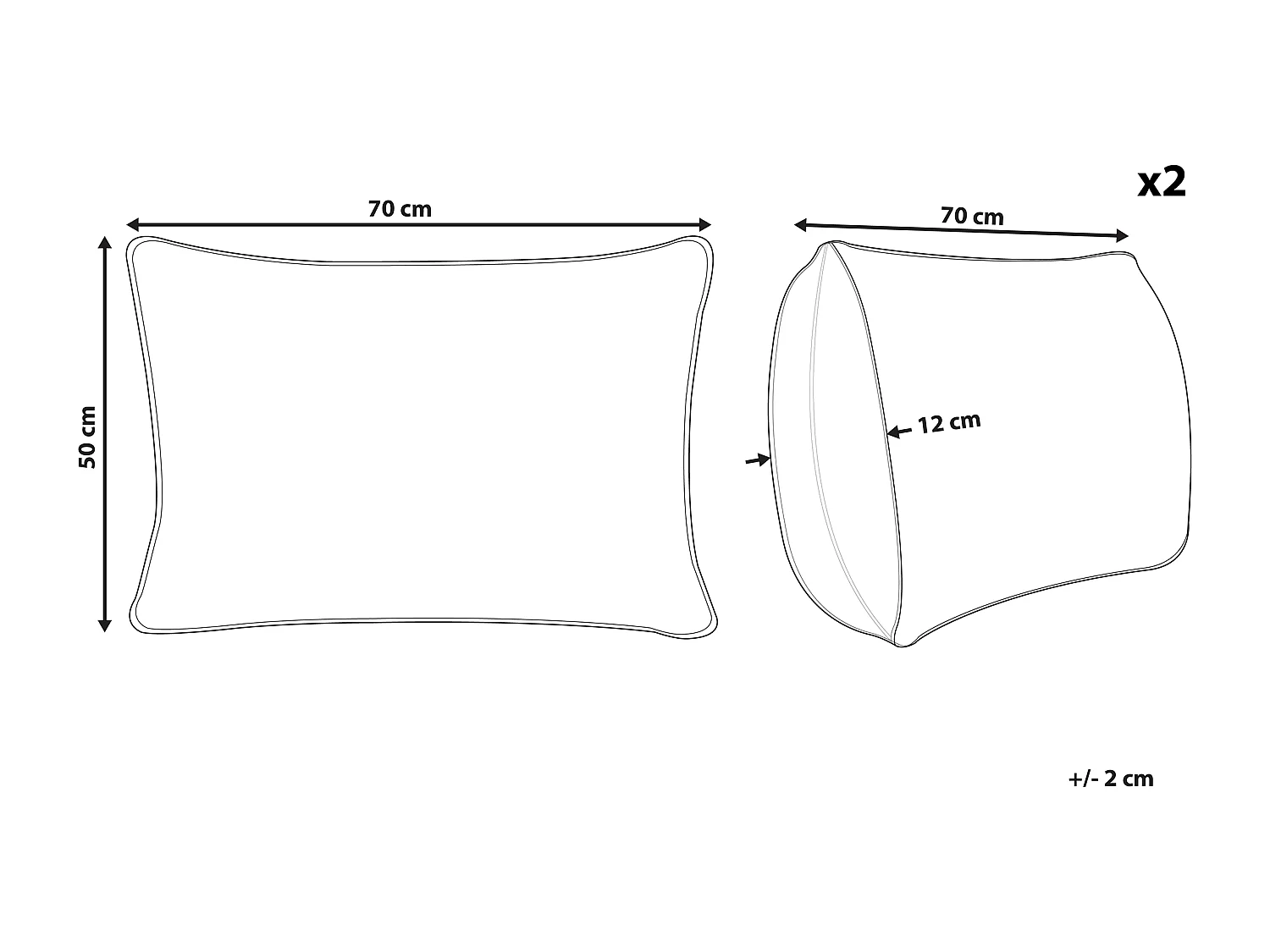 Zestaw 2 poduszek ogrodowych ALMYROS Jednolity 50 x 70 cm Piaskowy