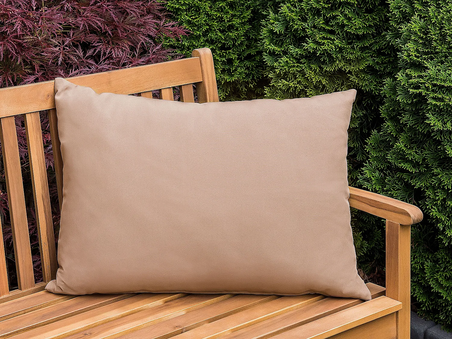 Conjunto de 2 almofadas de jardim ALMYROS Sólido 50 x 70 cm Cor de areia