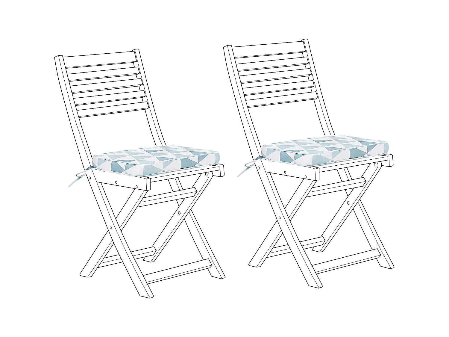 Lot de 2 coussins pour chaises de jardin FIJI 29 x 38 cm Bleu