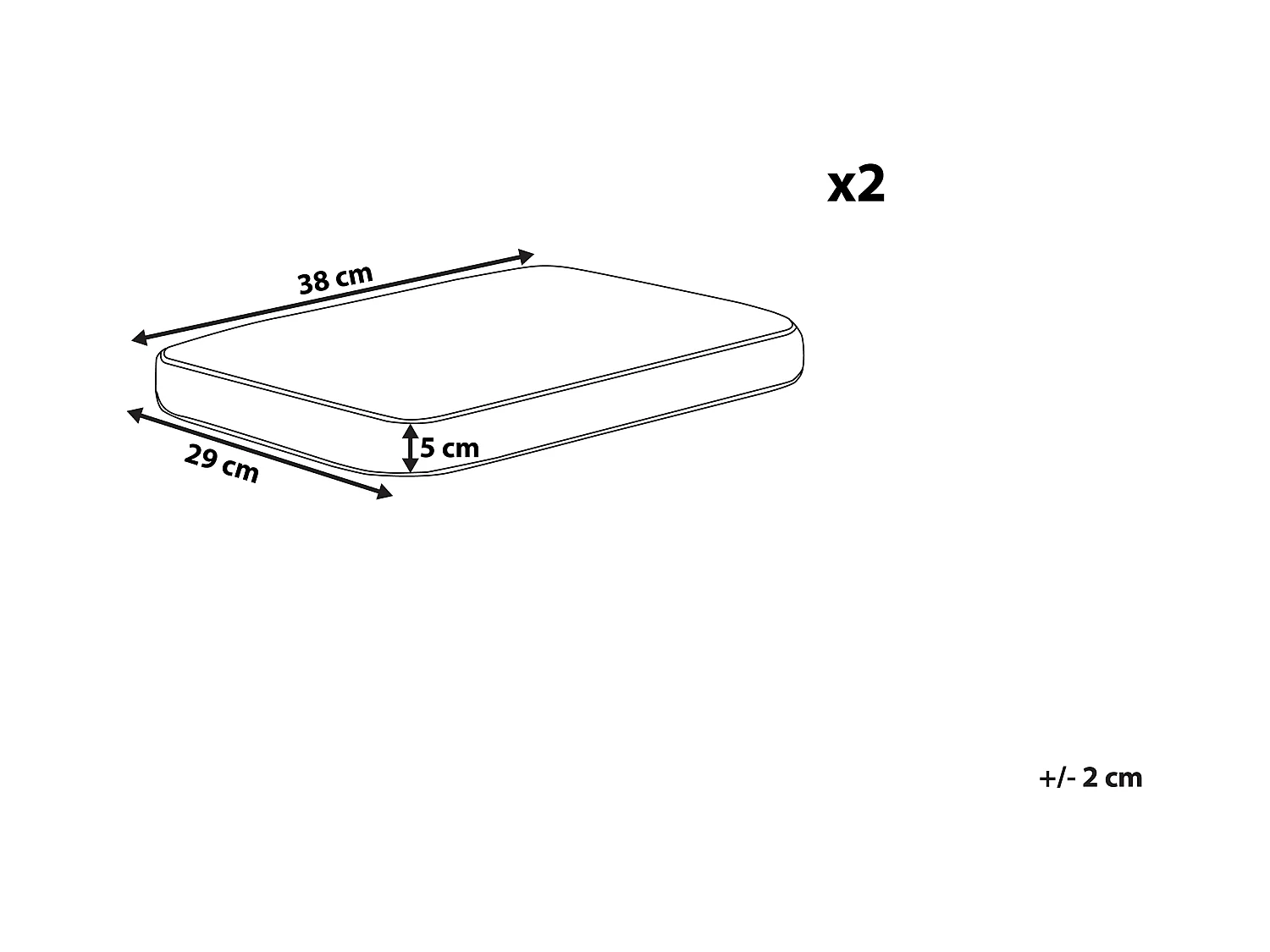 Lot de 2 coussins pour chaises de jardin FIJI 29 x 38 cm Bleu