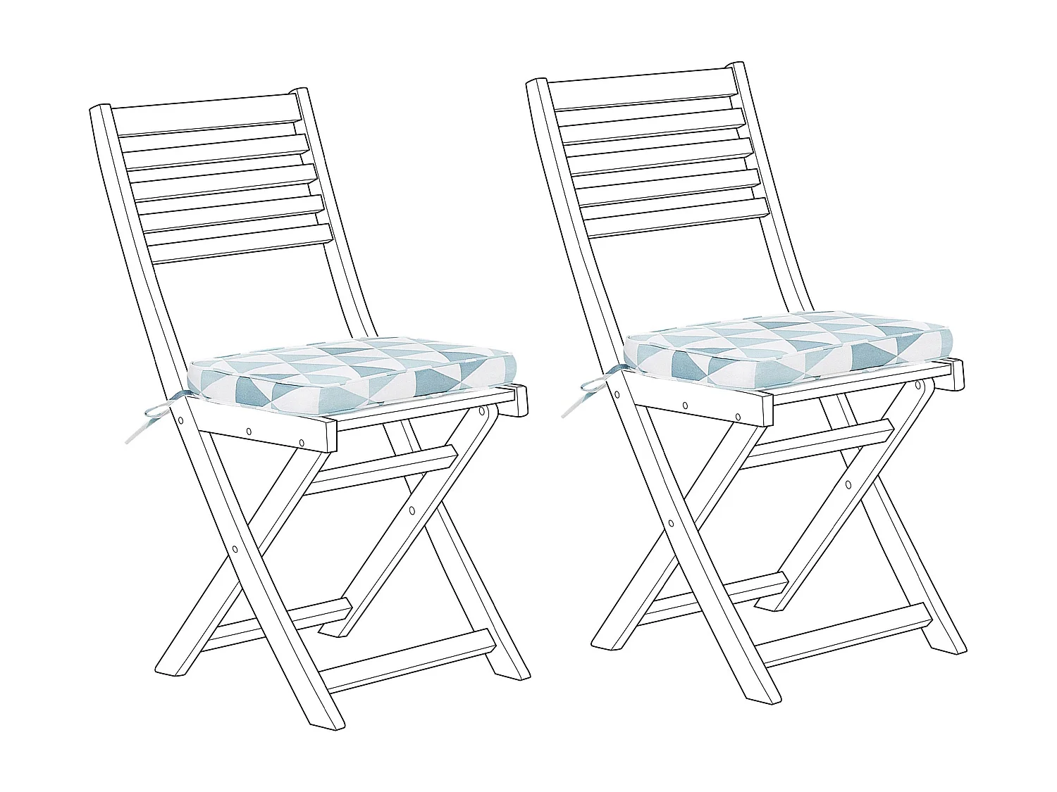 Conjunto de 2 cojines para silla de jardín FIJI 29 x 38 cm Azul