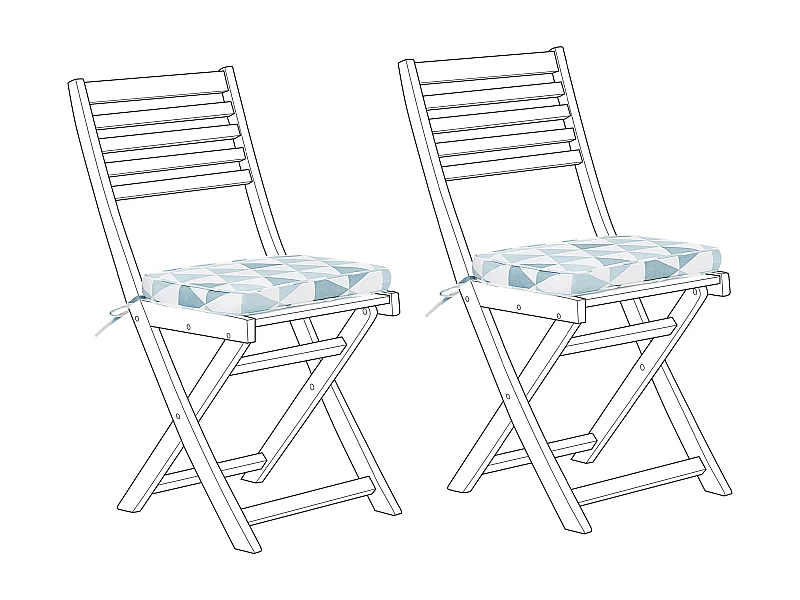 Lot de 2 coussins pour chaises de jardin FIJI 29 x 38 cm Bleu