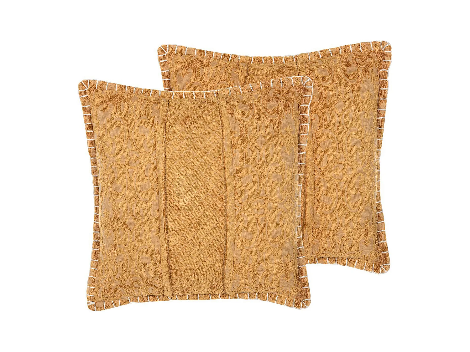 Lot de 2 coussins décoratifs KAVALAM 45 x 45 cm Moutarde Unicolore