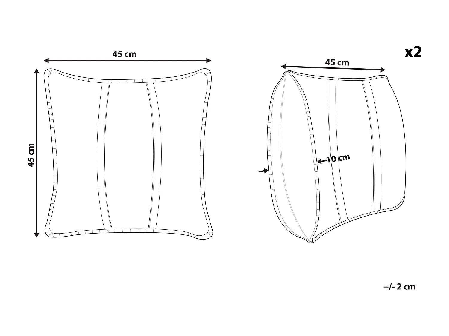 Conjunto de 2 almofadas decorativas KAVALAM 45 x 45 cm Mostarda Sólido