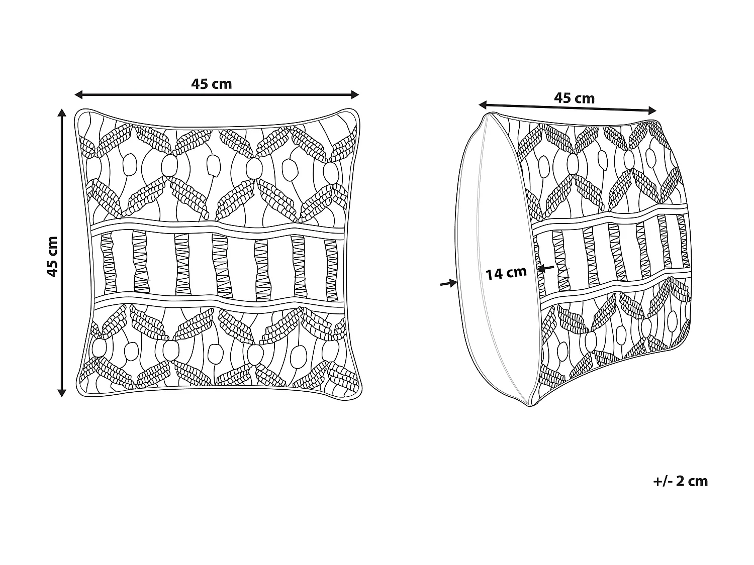 Coussin NICAEA Coton 45 x 45 cm Beige Motif géométrique