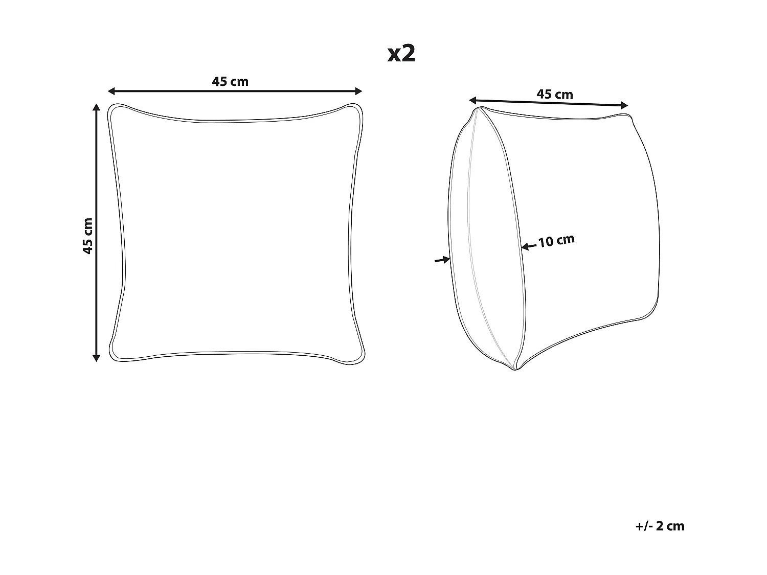 Dekokissen 2er Set Blättermotiv grün und schwarz 45 x 45 cm Samtstoff Toadflax