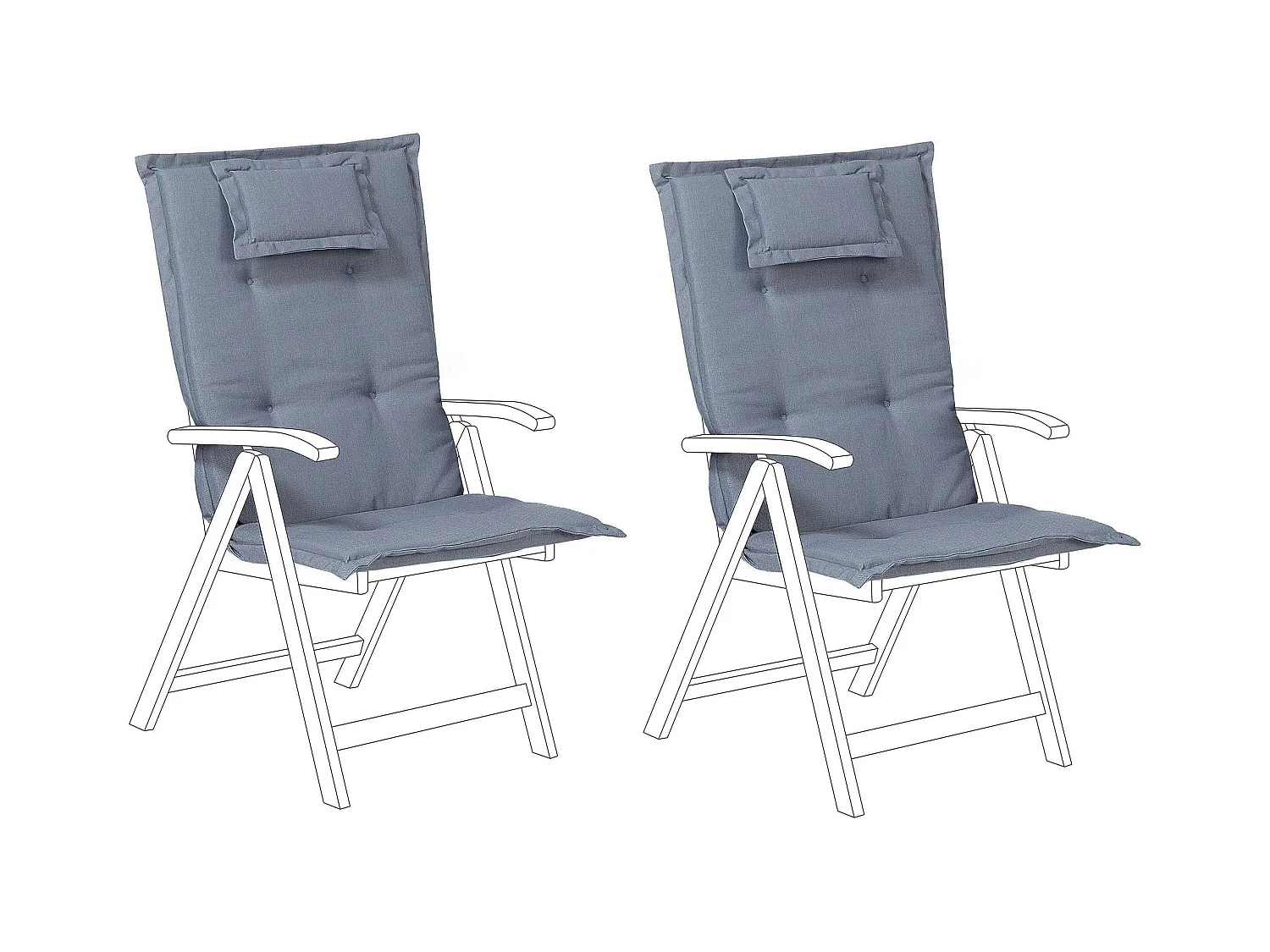 Lot de 2 coussins de jardin JAVA/AMANTEA 50 x 70 cm Bleu