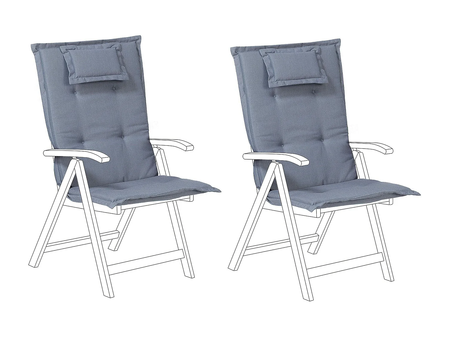 Conjunto de 2 cojines de respaldo/asiento TOSCANA 50 x 70 cm Azul