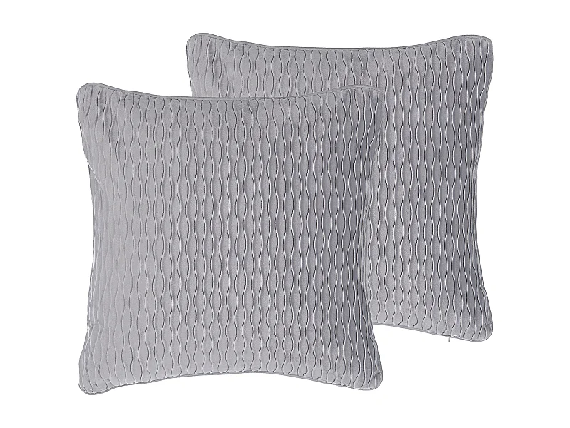 Set van 2 decoratieve kussens MOTARI Fluweel 45 x 45 cm Grijs Geometrisch patroon