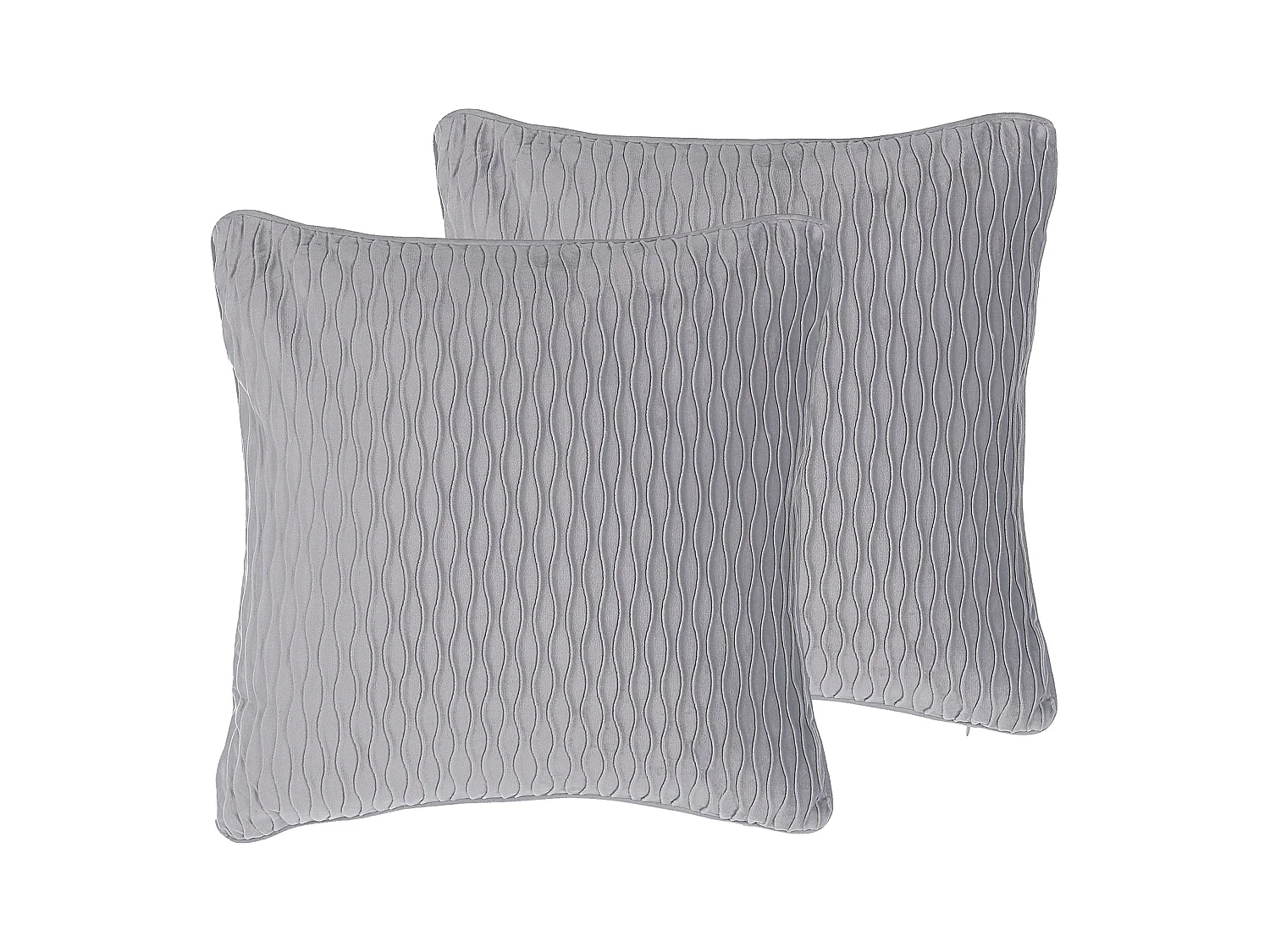 Lot de 2 coussins décoratifs MOTARI Velours 45 x 45 cm Gris Motif géométrique