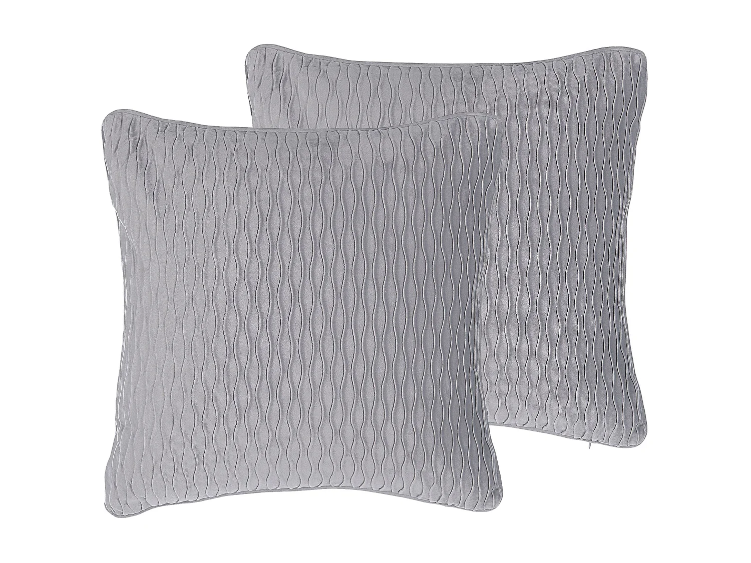 Lot de 2 coussins décoratifs MOTARI Velours 45 x 45 cm Gris Motif géométrique