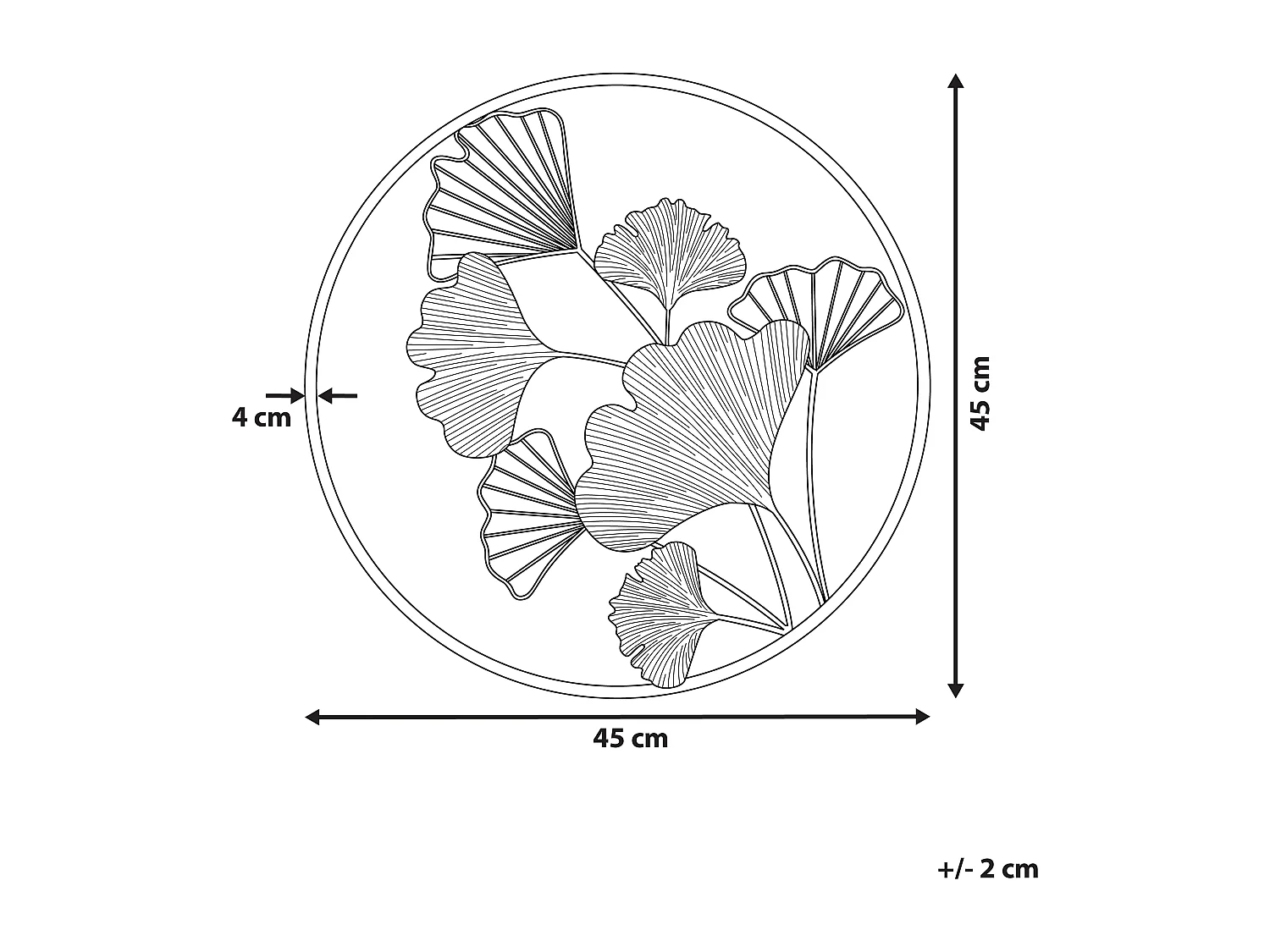 Decoración de pared Flor BISMUTH Metal 45 cm Dorado