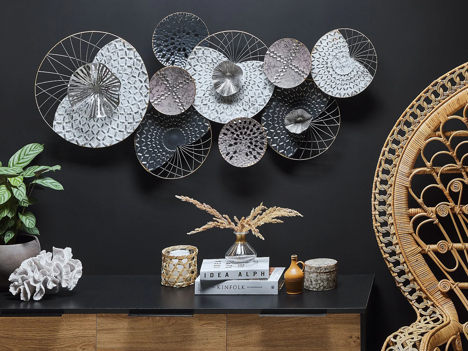 Décoration murale CESIUM Métal 58 cm Argenté