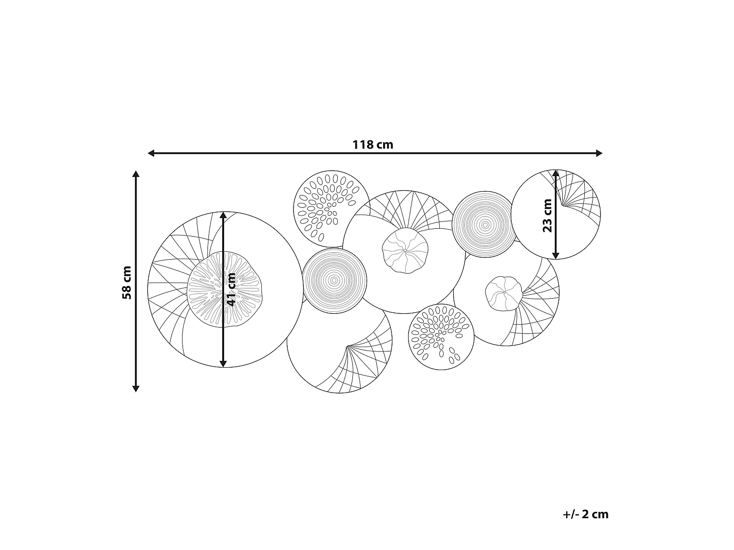 Décoration murale CESIUM Métal 58 cm Argenté