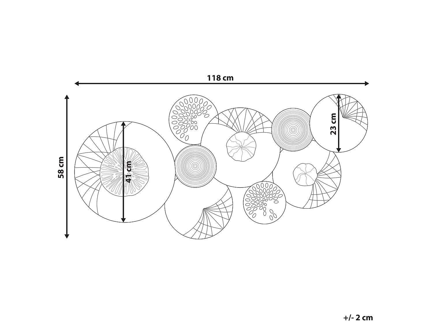 Décoration murale CESIUM Métal 58 cm Argenté