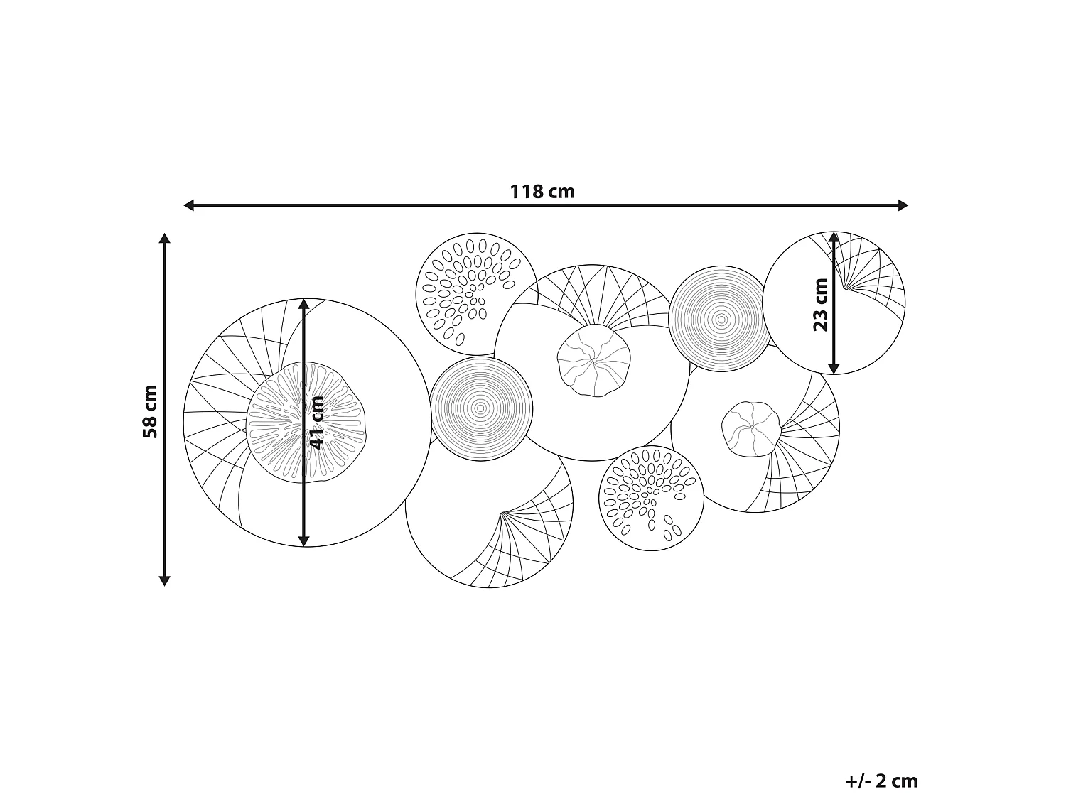 Wanddecoratie CESIUM Metaal 58 cm Zilver