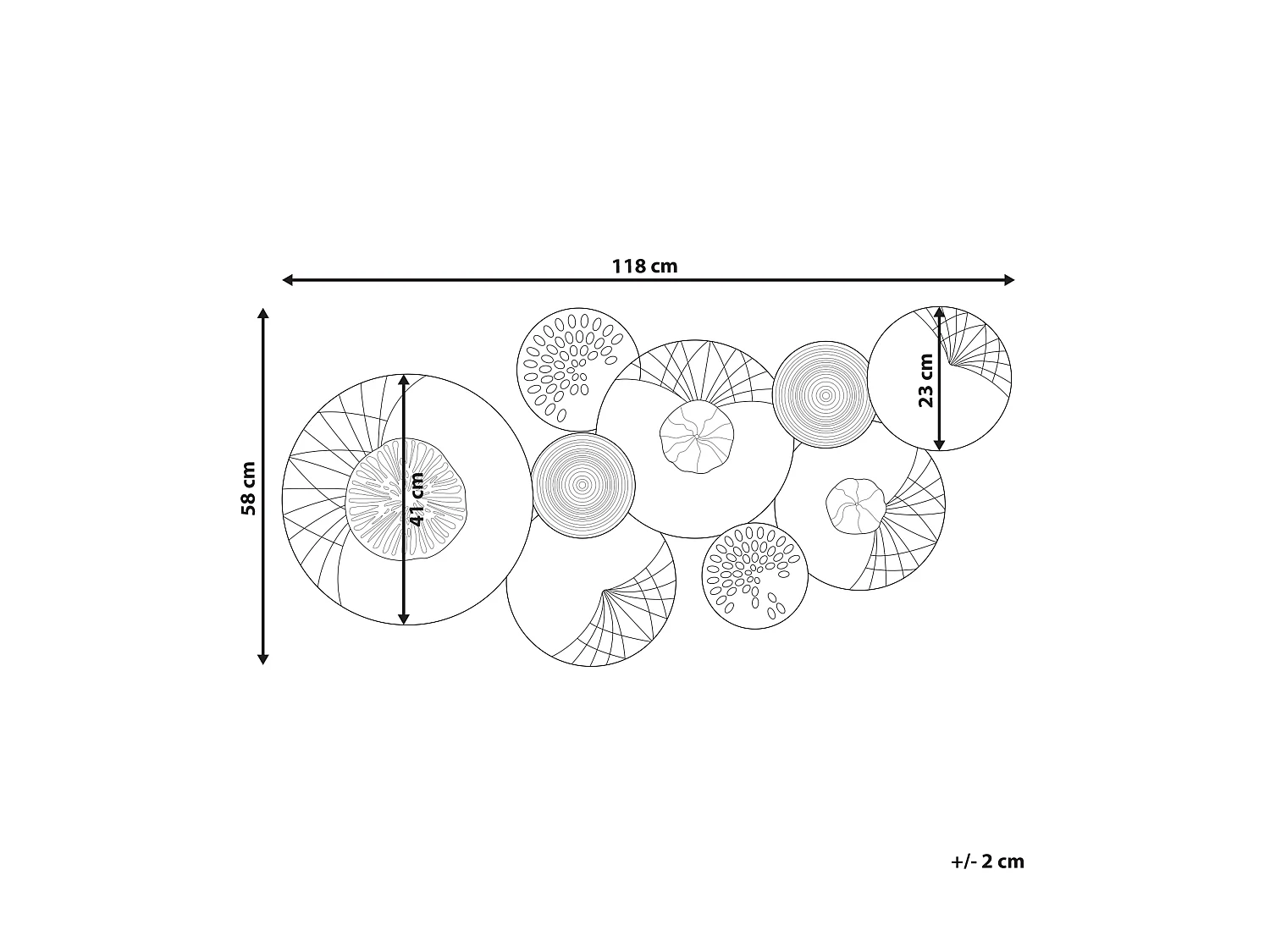 Décoration murale CESIUM Métal 58 cm Argenté