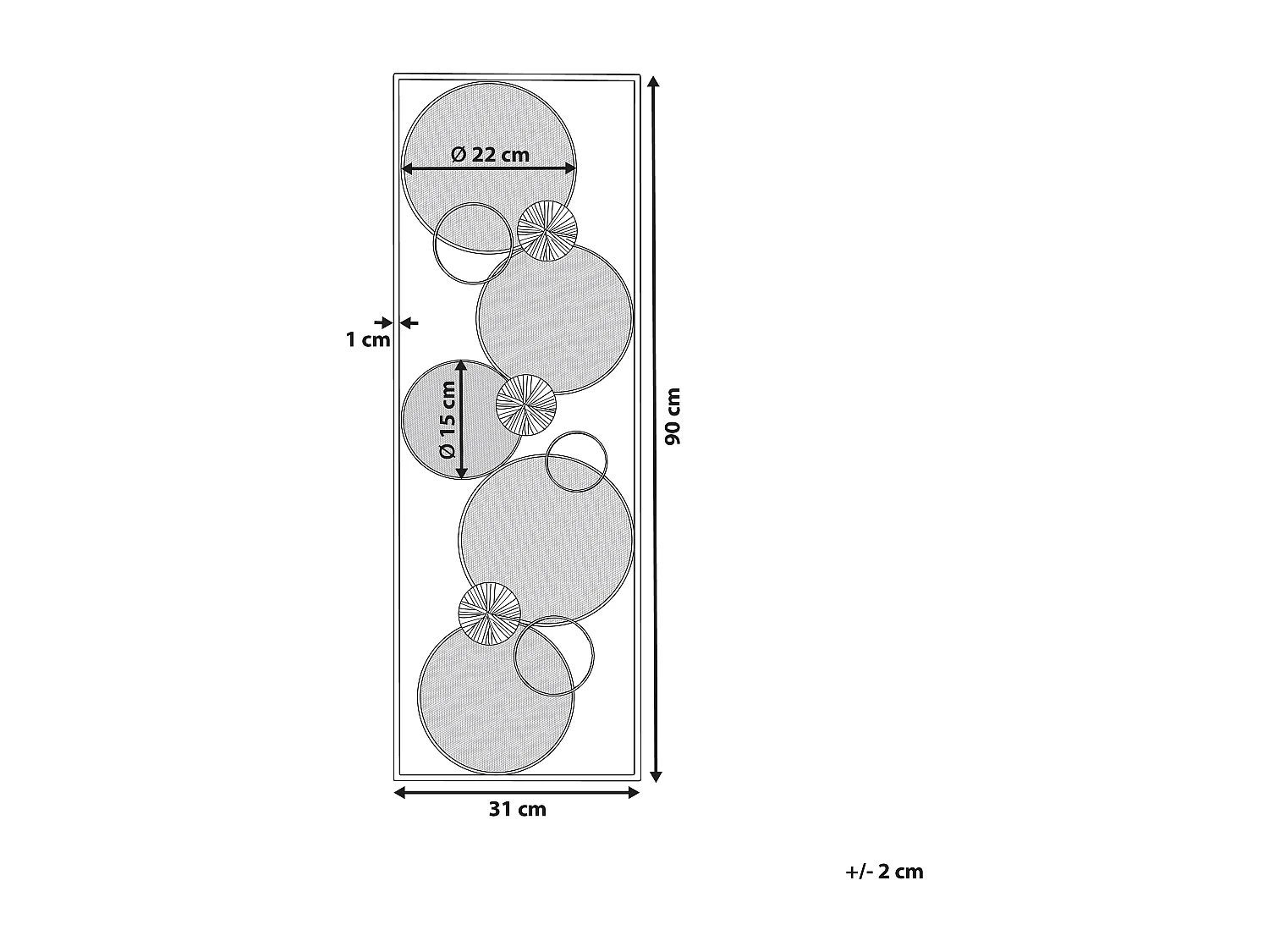 Decoração de parede TUNGSTEN Metal 90 cm Dourado