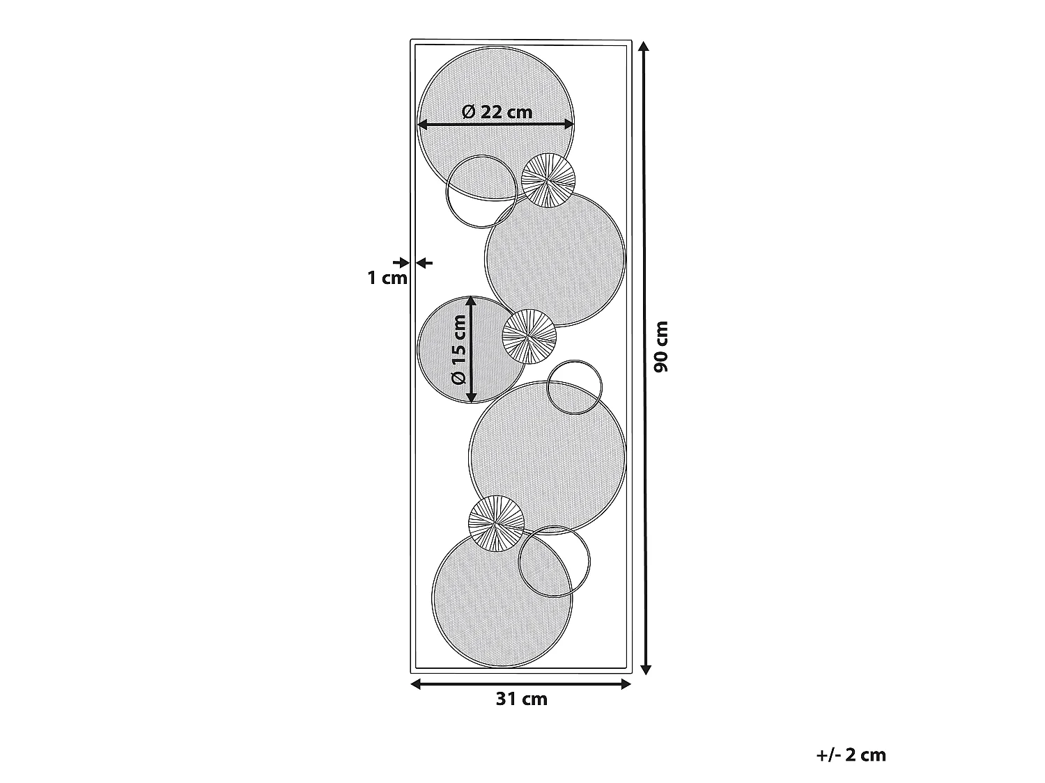 Wall Decor TUNGSTEN Metal 90 cm Gold