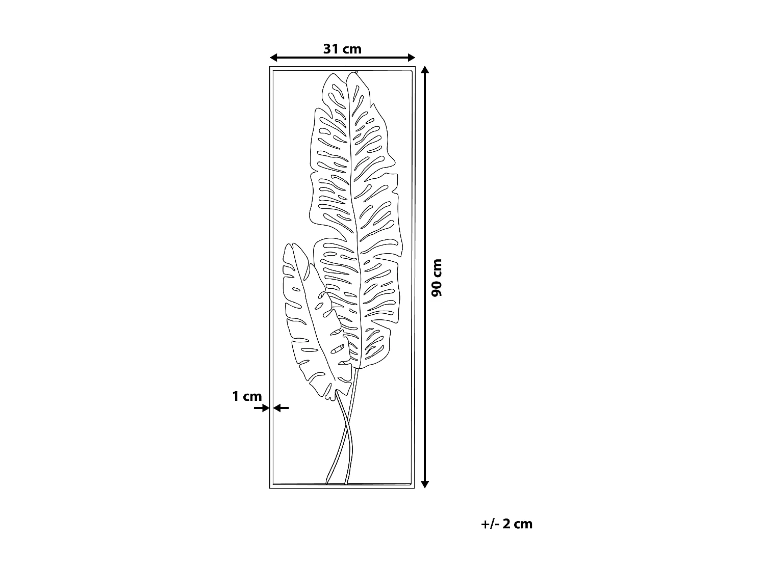 Elegante Wanddekoration gold Blattform Palladium