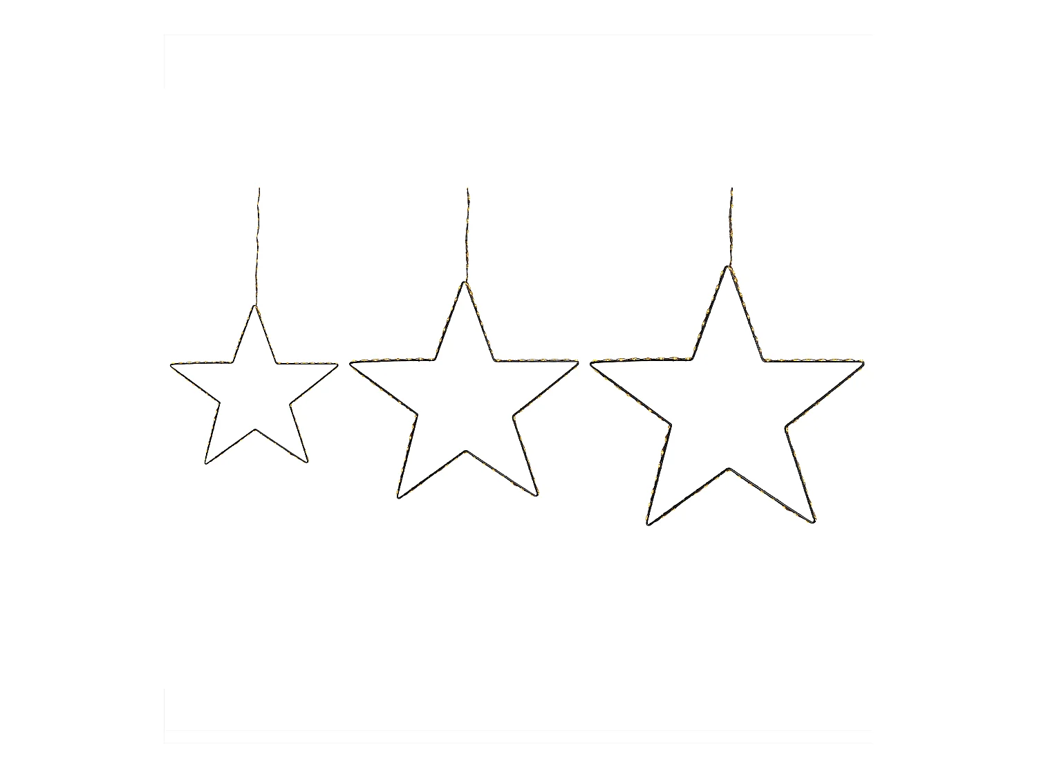 Lot de 3 décorations suspendues LED KUNNARI Étoile 50/40/30 cm Argenté