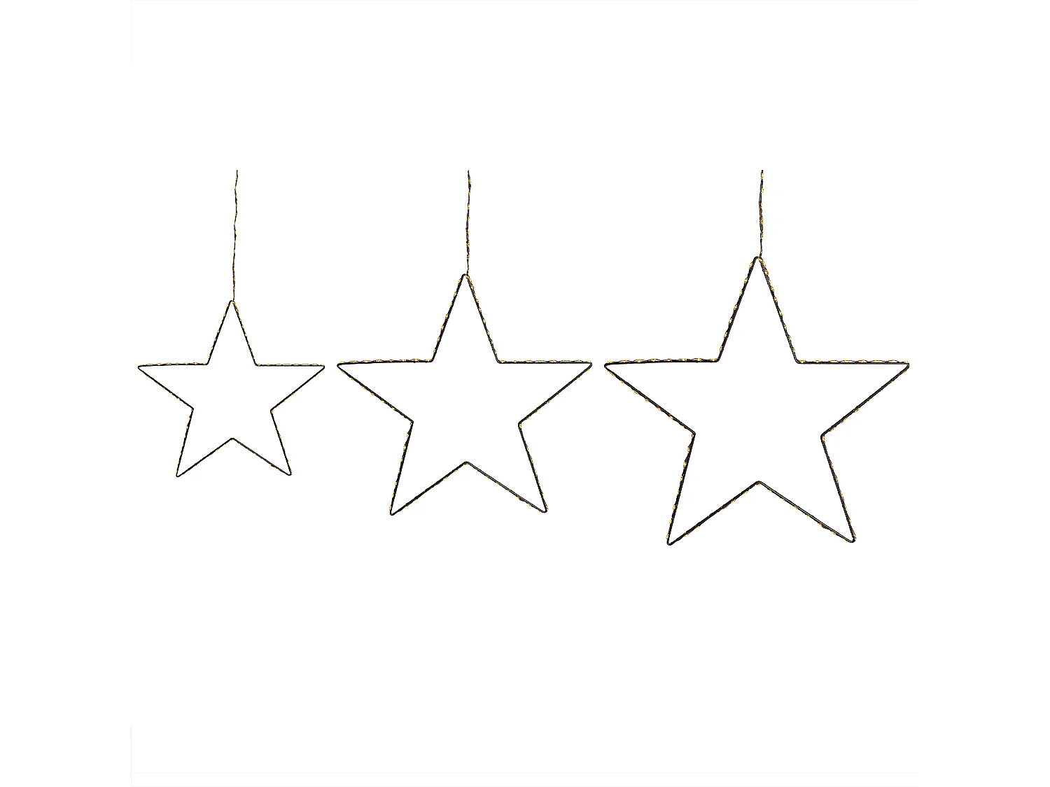 Lot de 3 décorations suspendues LED KUNNARI Étoile 50/40/30 cm Argenté