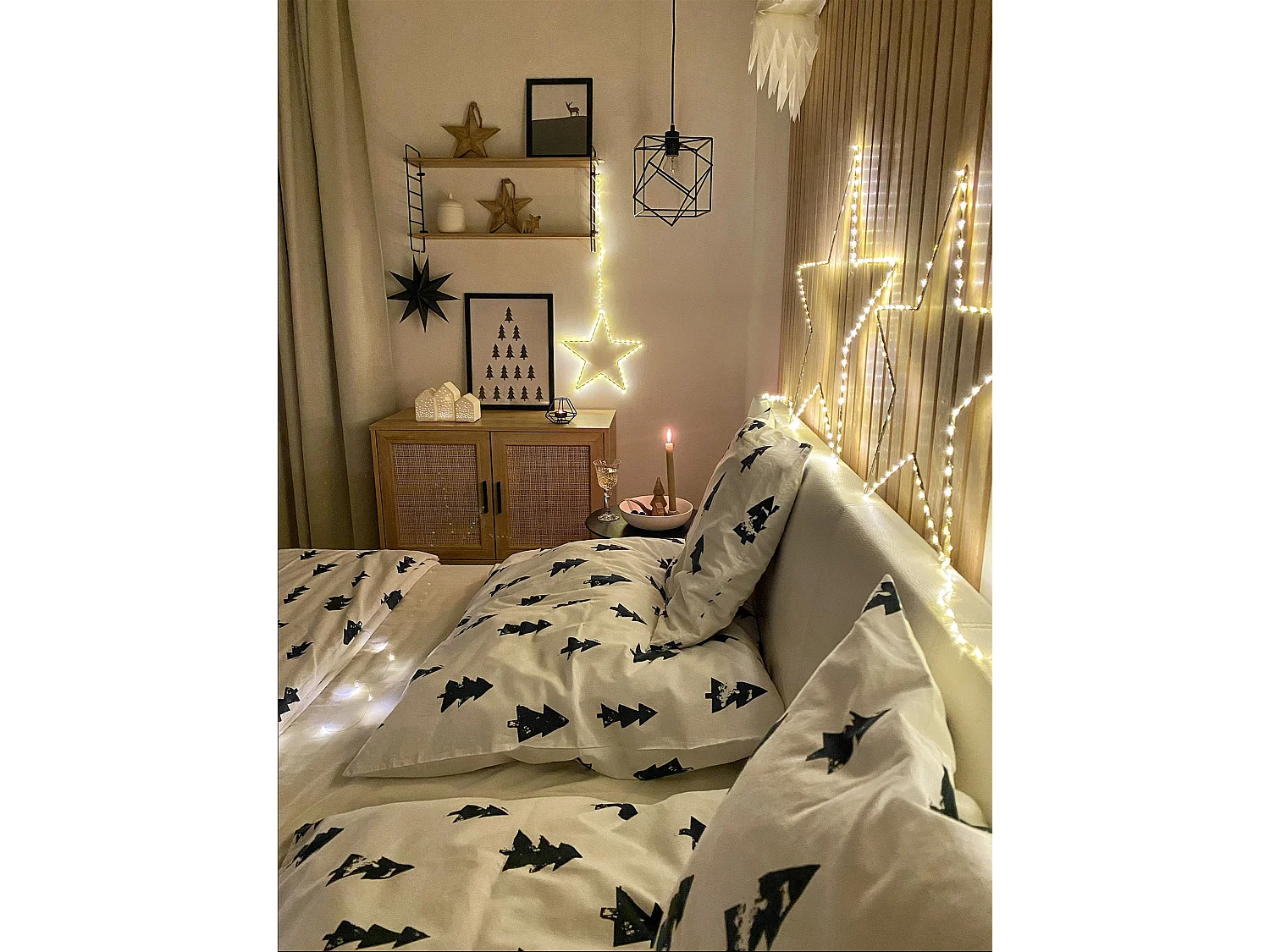 Conjunto de 3 decorações pendentes Estrela KUNNARI Metal 50/40/30 cm Prateado