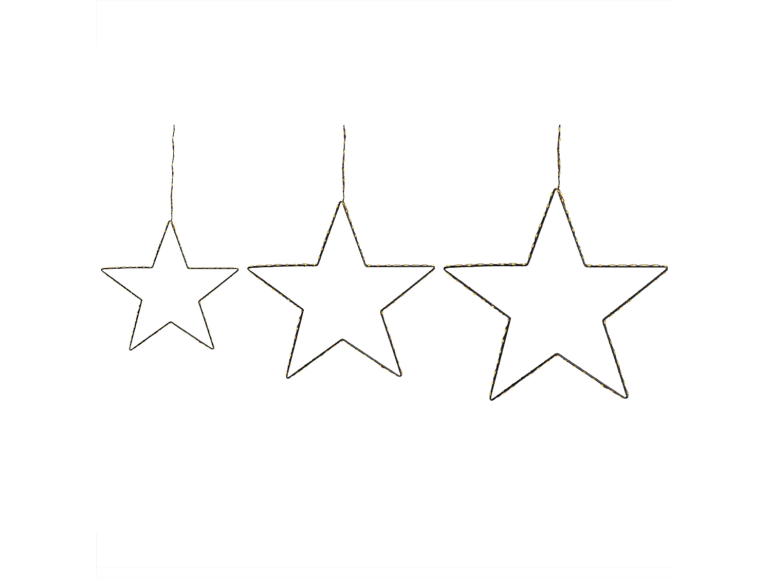 Set di 3 decorazioni da appendere stella KUNNARI Metallo 50/40/30 cm Argento