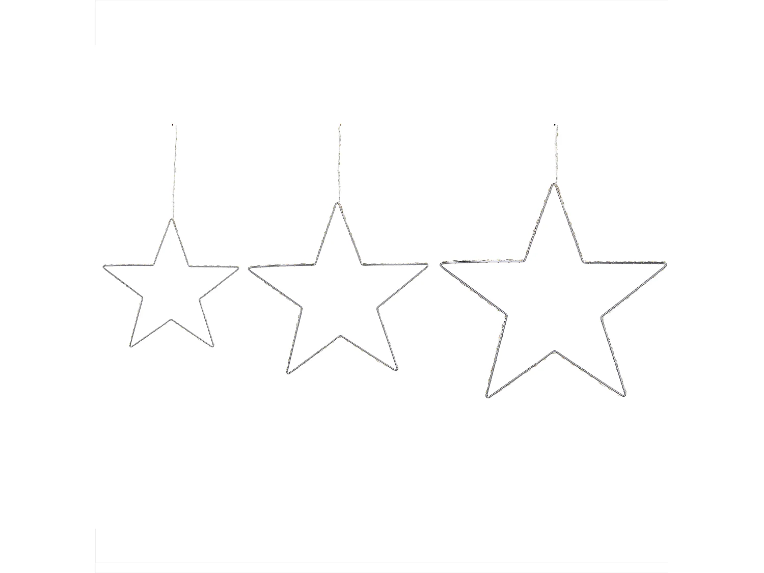 Lot de 3 décorations suspendues LED KUNNARI Étoile 50/40/30 cm Argenté