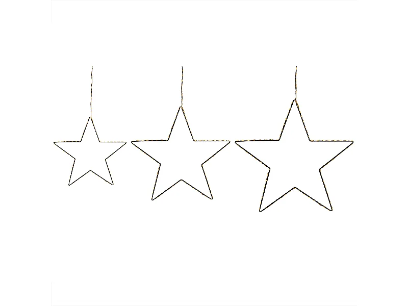 Lot de 3 décorations suspendues LED KUNNARI Étoile 50/40/30 cm Argenté