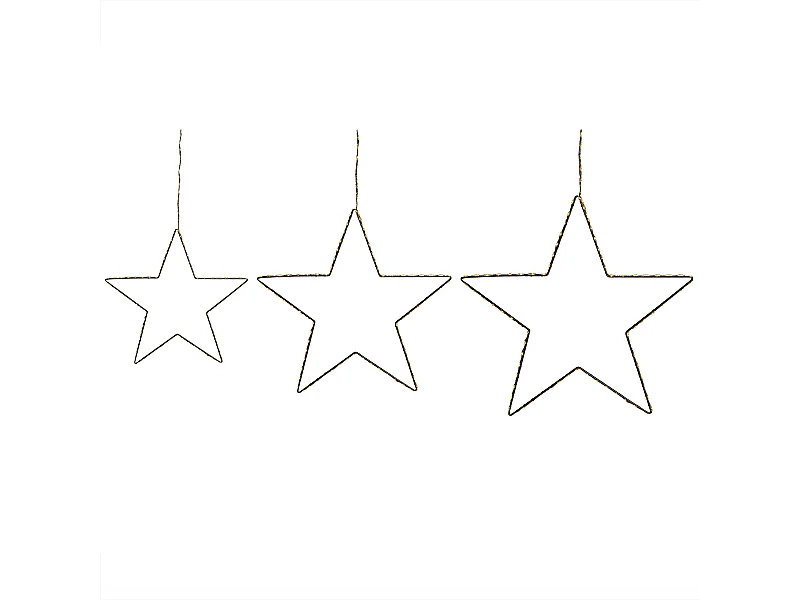 Set van 3 hangende decoraties KUNNARI Metaal 50/40/30 cm Zilver