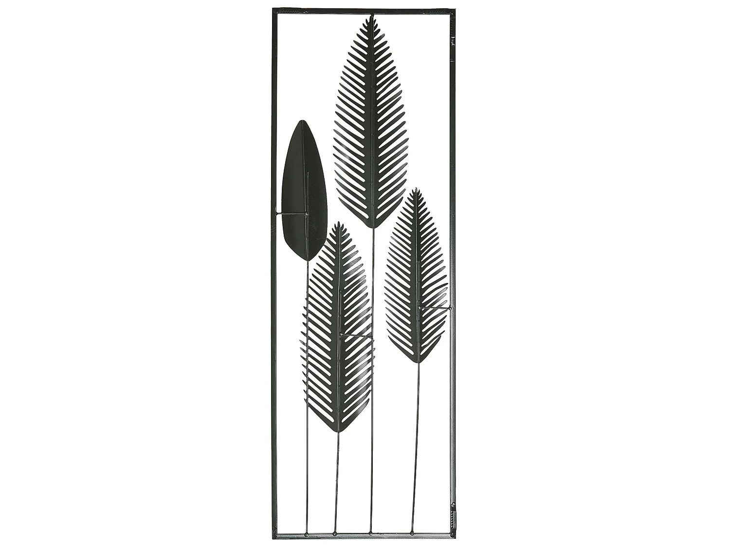 Wall Decor Leaf NIOBIUM Metal 90 cm Silver