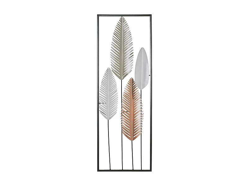 Décoration murale Feuille NIOBIUM Métal 90 cm Argenté