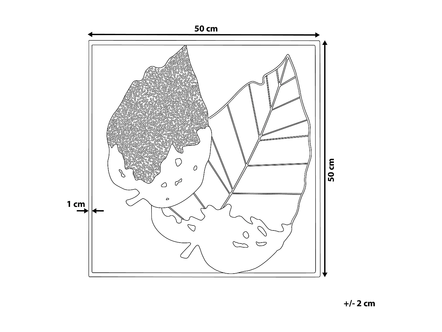 Decoración de pared Hoja RHENIUM Metal 50 cm Multicolor