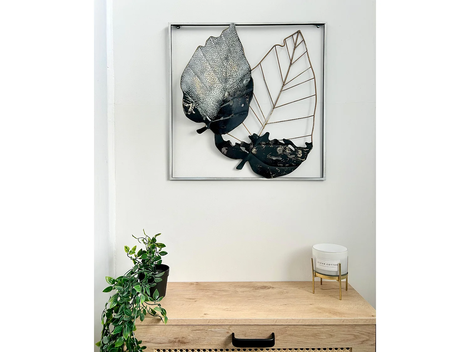 Décoration murale Feuille RHENIUM Métal 50 cm Multicolore