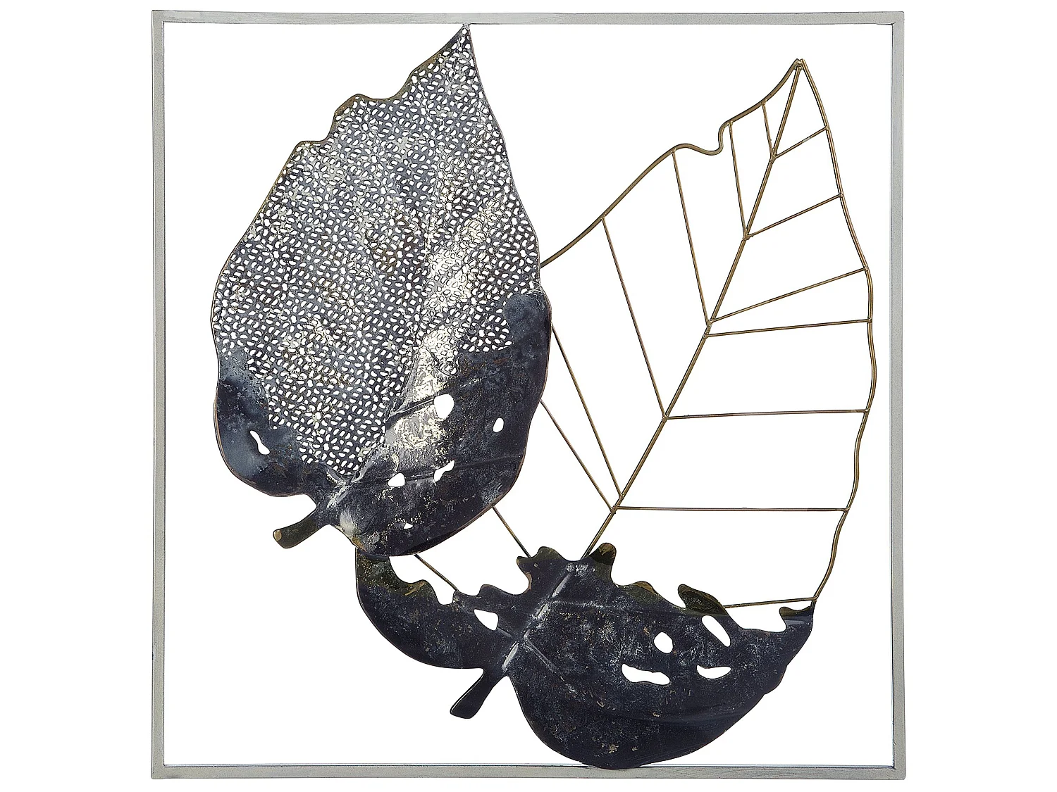 Wall Decor Leaf RHENIUM Metal 50 cm Multicolour