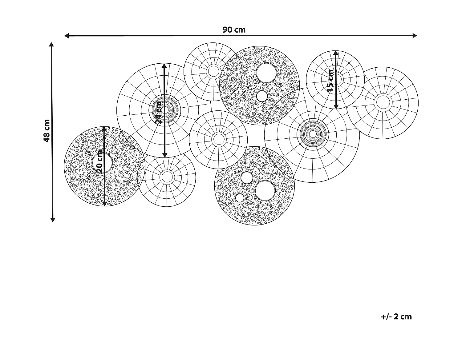 Decoração de parede HASSIUM Metal 48 cm Azul