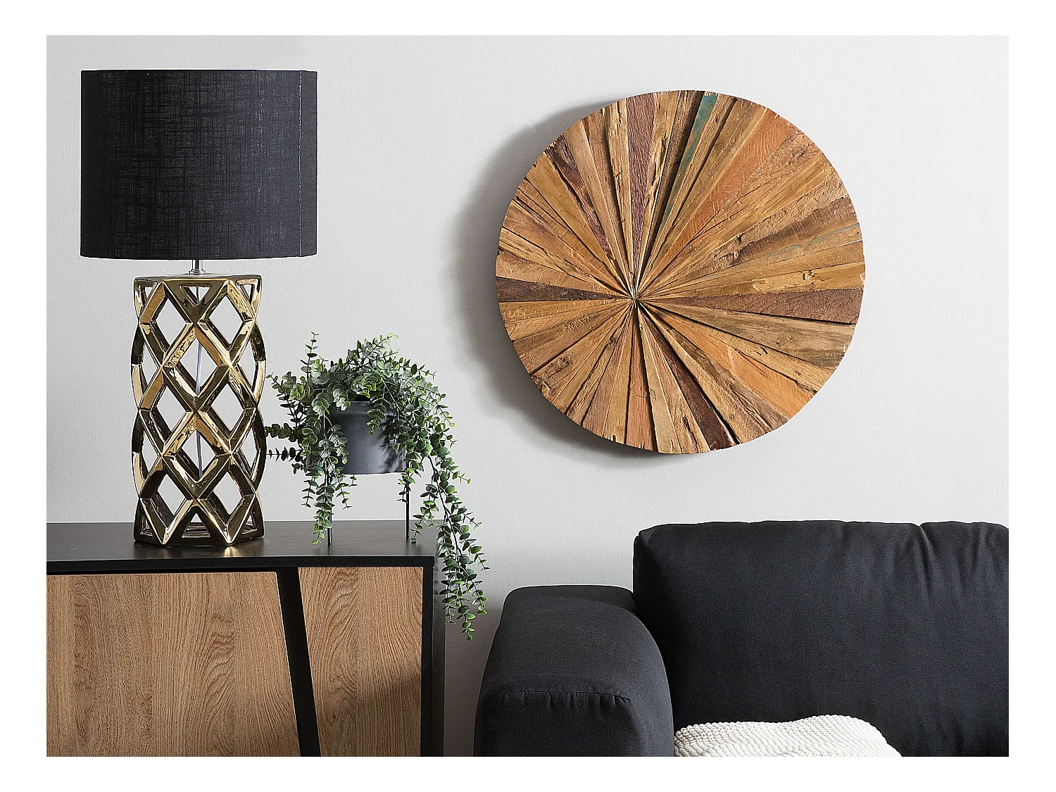 Décoration murale MORELIA Teck 60 cm Marron