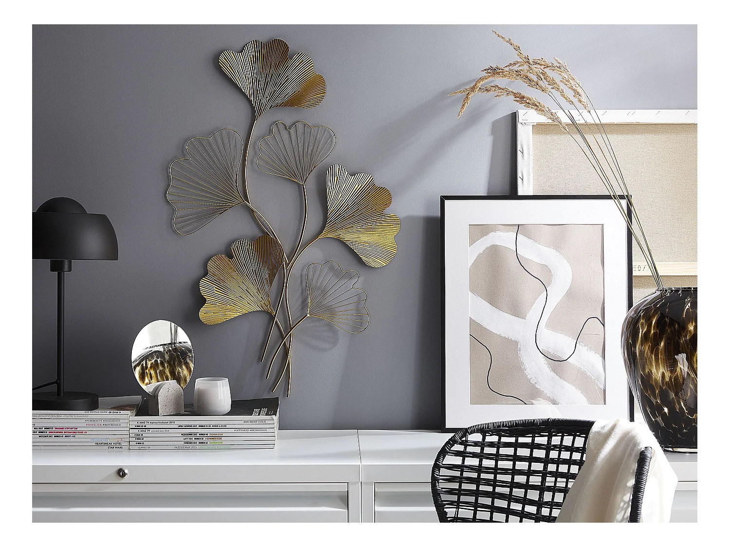 Decoración de pared Flor INDIUM Metal 79 cm Dorado