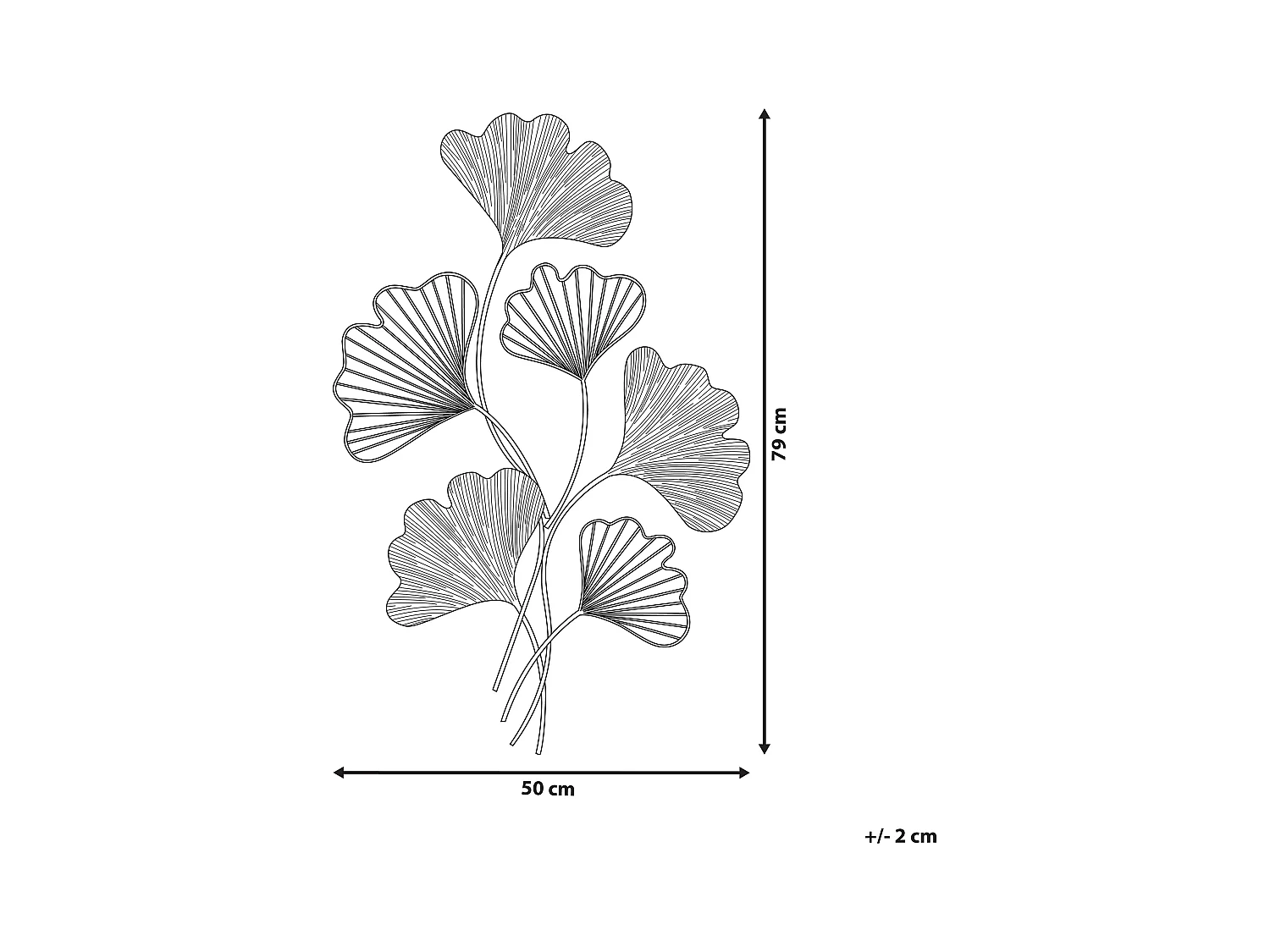 Decoración de pared Flor INDIUM Metal 79 cm Dorado