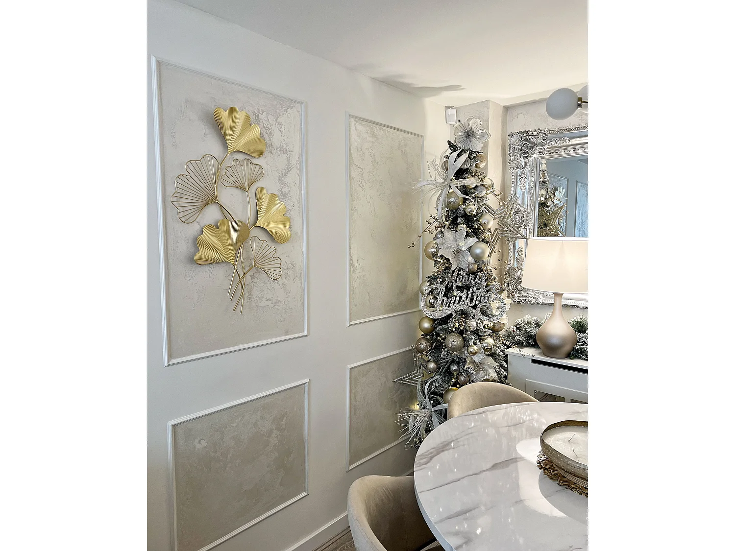 Décoration murale Fleur INDIUM Métal 79 cm Doré