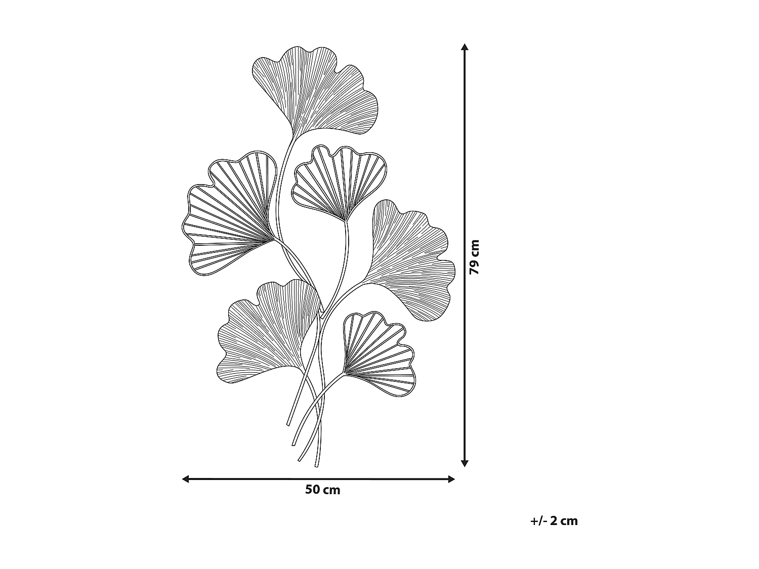 Décoration murale Fleur INDIUM Métal 79 cm Doré
