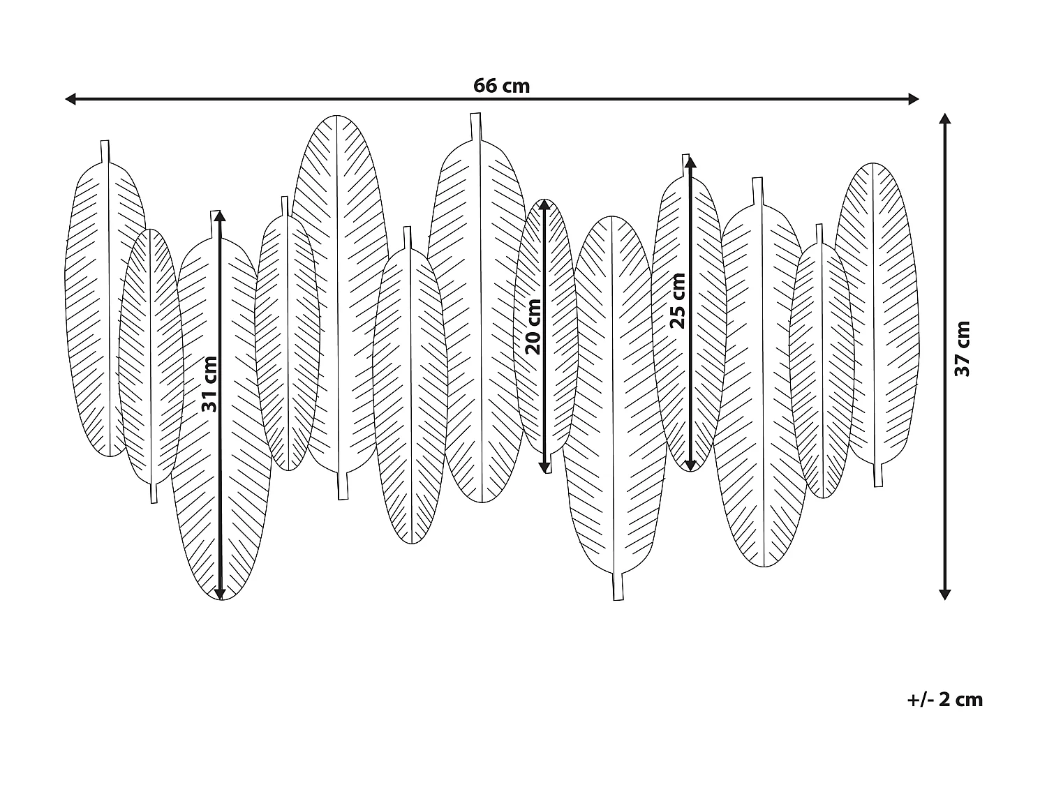 Schöne Wanddekoration in Blätterform gold/silber Antimony