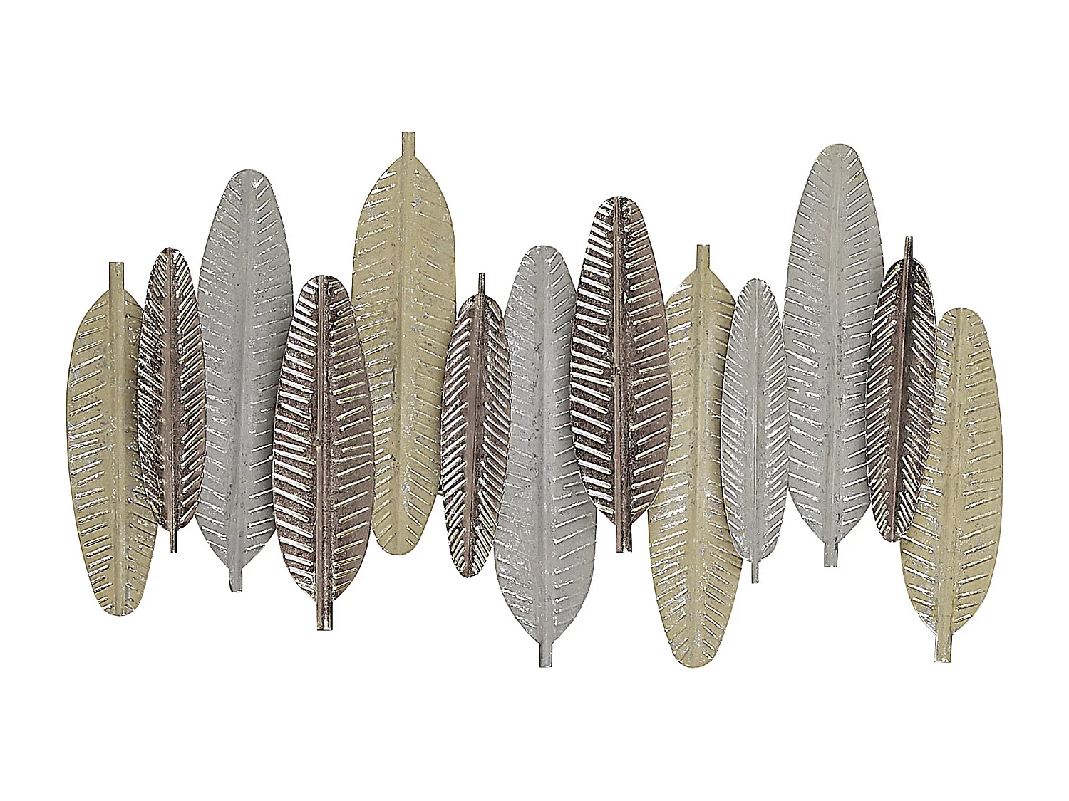 Decorazione da parete piuma ANTIMONY Metallo 37 cm Argento