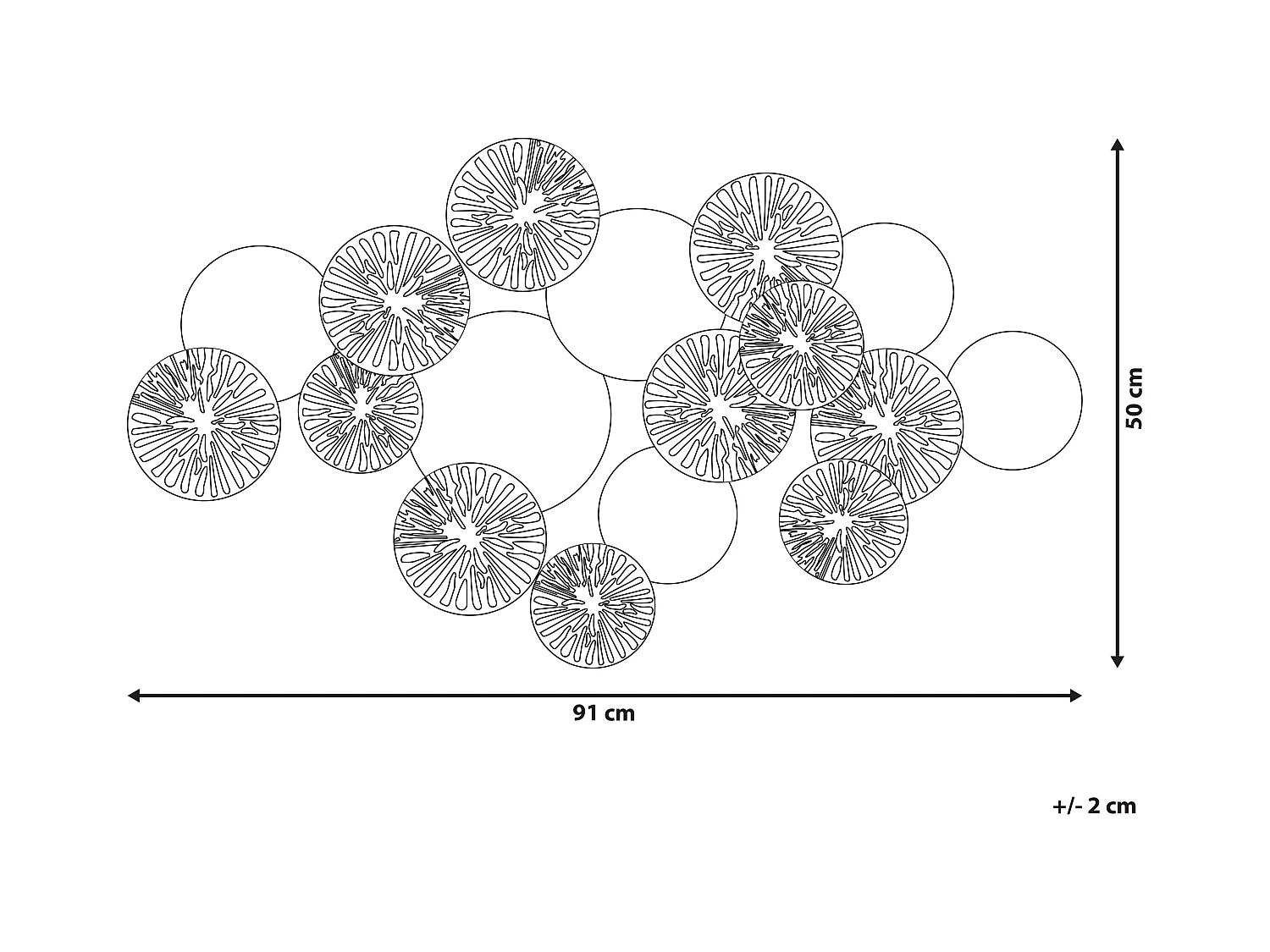 Décoration murale OSMIUM Métal 50 cm Argenté